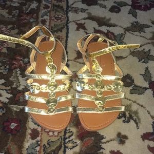 Gold,Studded Gladiator Slippers Good UsedCondition